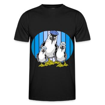 Oiseaux De Mer, Marins, Mouettes, Mouette, Maritime - T-shirt sport Homme - noir - Devant - AI Model Male 178 dark (178cm)