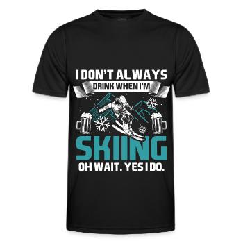 Après-ski - Men's Functional T-Shirt - black - Front - AI Model Male 178 dark (178cm)