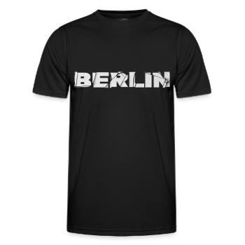 Berlin Allemagne City Font Skyline brisée - T-shirt sport Homme - noir - Devant - AI Model Male 178 dark (178cm)
