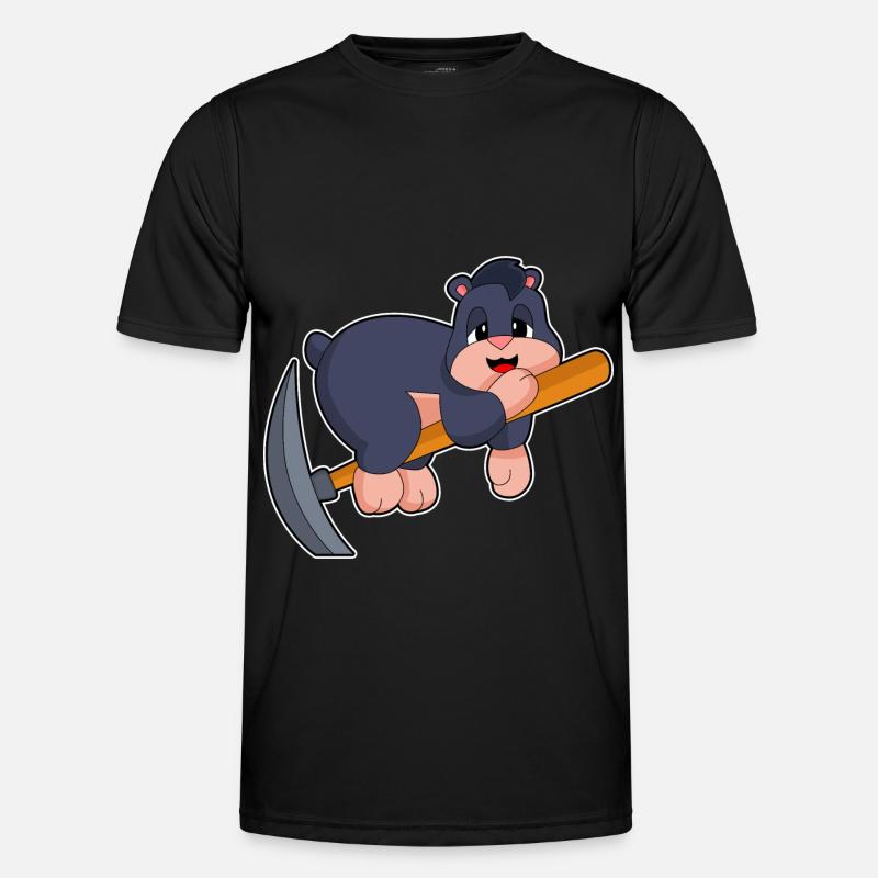 Mole Miner Pickaxe - Men's Functional T-Shirt - black