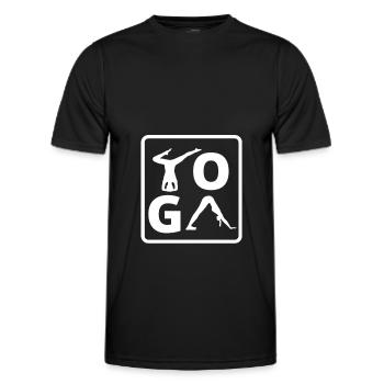 Yoga YOGA YoGa - Männer Funktions-T-Shirt - Schwarz - Vorne - AI Model Male 178 dark (178cm)