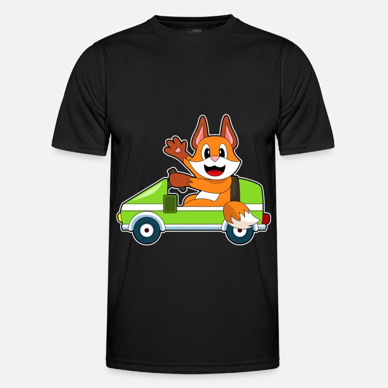 Fuchs Auto - Männer Funktions-T-Shirt - Schwarz