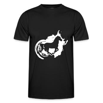 Équitation Animaux Équitation Chevaux - T-shirt sport Homme - noir - Devant - AI Model Male 178 dark (178cm)