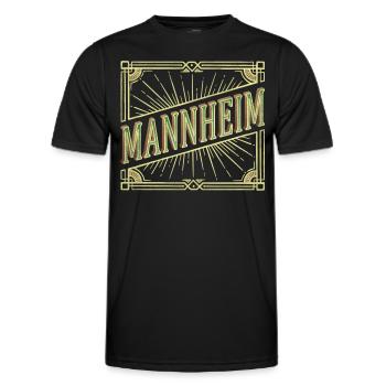 Mannheim Germany City Font Vintage Retro - Men's Functional T-Shirt - black - Front - AI Model Male 178 dark (178cm)