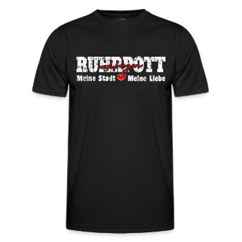Ruhrpott Hagen Meine Stadt meine Liebe Herz - Männer Funktions-T-Shirt - Schwarz - Vorne - AI Model Male 178 dark (178cm)