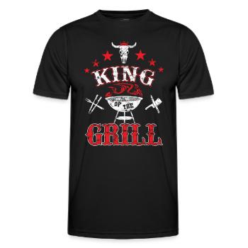 King of the Grill - Men's Functional T-Shirt - black - Front - AI Model Male 178 dark (178cm)
