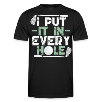 Ich stecke es in jedes Loch - Männer Funktions-T-Shirt - Schwarz - Vorne - AI Model Male 178 dark (178cm)