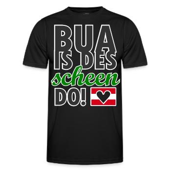 Styrian Austria dialect - Men's Functional T-Shirt - black - Front - AI Model Male 178 dark (178cm)