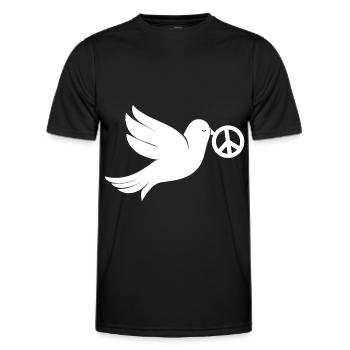 Friedenstaube Peacezeichen - Männer Funktions-T-Shirt - Schwarz - Vorne - AI Model Male 178 dark (178cm)
