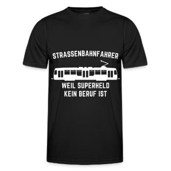 Strassenbahnfahrer Tramfahrer Trambahn Geschenk - Männer Funktions-T-Shirt - Schwarz - Vorne - AI Model Male 178 dark (178cm)