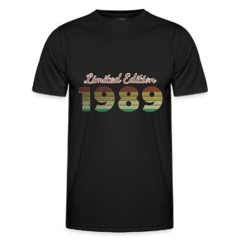 35e anniversaire Édition Limitée SCR 1989 - T-shirt sport Homme - noir - Devant - AI Model Male 178 dark (178cm)