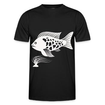 Fisch Aquarium Meerestier Klima Umweltschutz - Männer Funktions-T-Shirt - Schwarz - Vorne - AI Model Male 178 dark (178cm)