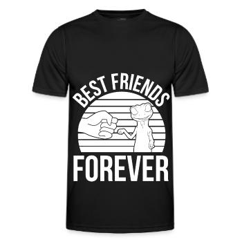 Gecko Geckos Pet Pets Reptiles Reptile Reptile - Men's Functional T-Shirt - black - Front - AI Model Male 178 dark (178cm)