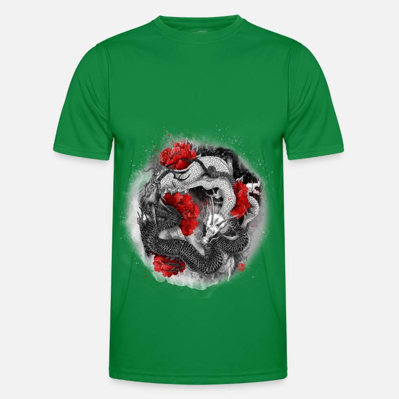 Der Drache, Ryu, ist ein mythisches Wassertier Männer Funktions-T-Shirt