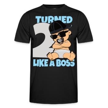 Baby Geburtstag Junge Mädchen 2 Jahre Like a Boss - Männer Funktions-T-Shirt - Schwarz - Vorne - AI Model Male 178 dark (178cm)