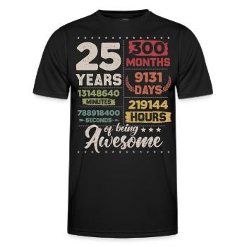 25 ans rétro impressionnant Compte à rebours du 25e anniversaire - T-shirt sport Homme - noir - Devant - AI Model Male 178 dark (178cm)