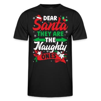 Lustiger Weihnachtsmann Kostüm Frohe Weihnachten - Männer Funktions-T-Shirt - Schwarz - Vorne - AI Model Male 178 dark (178cm)