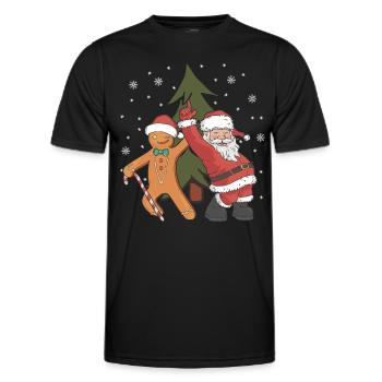 Joyeux Père Noël Costume Joyeux Noël - T-shirt sport Homme - noir - Devant - AI Model Male 178 dark (178cm)