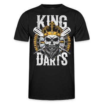 Retro Dart Motifs & Vintage Dartboard 180 Dart - Men's Functional T-Shirt - black - Front - AI Model Male 178 dark (178cm)