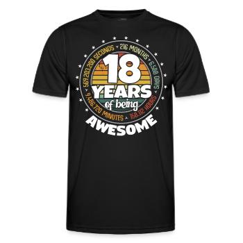 18 ans de rebours rétro impressionnant pour le 18e anniversaire - T-shirt sport Homme - noir - Devant - AI Model Male 178 dark (178cm)