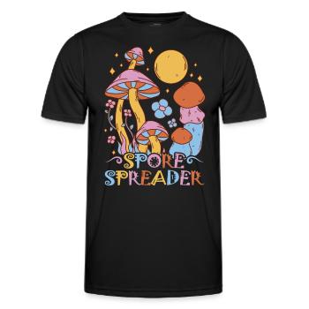 Cottagecore Esthétique Rétro Champignons et Mycologie - T-shirt sport Homme - noir - Devant - AI Model Male 178 dark (178cm)