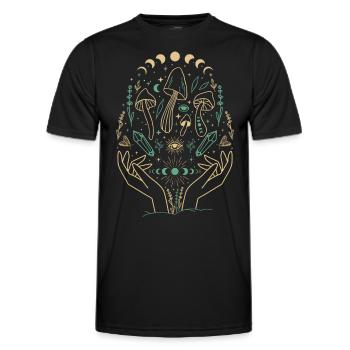 Champignons Boho & Minimalisme Goblincore Esthétique - T-shirt sport Homme - noir - Devant - AI Model Male 178 dark (178cm)