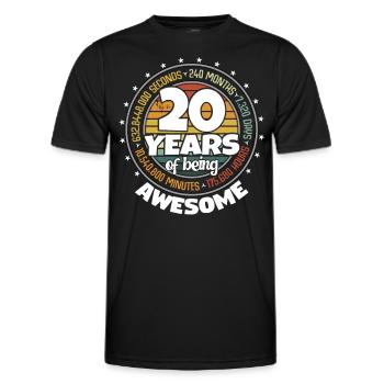 20 ans rétro impressionnant Compte à rebours du 20e anniversaire - T-shirt sport Homme - noir - Devant - AI Model Male 178 dark (178cm)