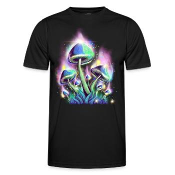 Cottagecore Esthétique Rétro Champignons et Mycologie - T-shirt sport Homme - noir - Devant - AI Model Male 178 dark (178cm)