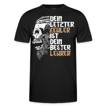 Böser bärtiger Mann! Nordische Mythologie Wikinger - Männer Funktions-T-Shirt - Schwarz - Vorne - AI Model Male 178 dark (178cm)