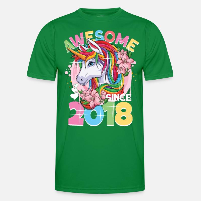 Regenbogen Einhorn 5. Geburtstag Mädchen 5 Jahre Männer Funktions-T-Shirt