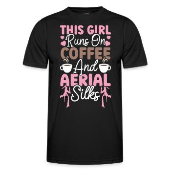 Aerialist - Aerial Yoga and Aerial Silk Acrobatics - Men's Functional T-Shirt - black - Front - AI Model Male 178 dark (178cm)