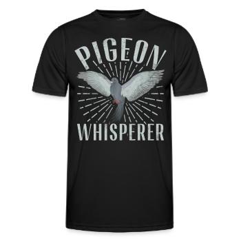 Funny Pigeon Fancier & Pigeons Whisperer Carrier Pigeon - Men's Functional T-Shirt - black - Front - AI Model Male 178 dark (178cm)