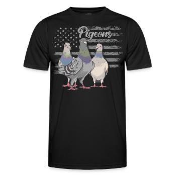 Funny Pigeon Fancier & Pigeons Whisperer Carrier Pigeon - Men's Functional T-Shirt - black - Front - AI Model Male 178 dark (178cm)