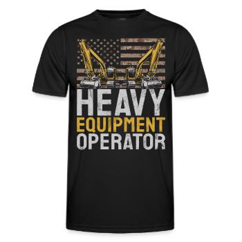 Lustige Bauarbeiter & Baustelle Baggerfahrer - Männer Funktions-T-Shirt - Schwarz - Vorne - AI Model Male 178 dark (178cm)
