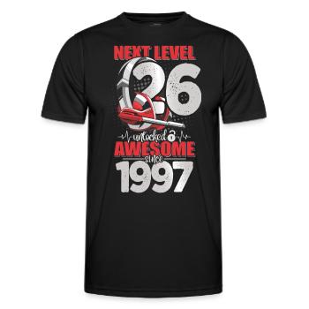 Level Unlocked 26 Years Old 1997 Headset Gaming - Men's Functional T-Shirt - black - Front - AI Model Male 178 dark (178cm)