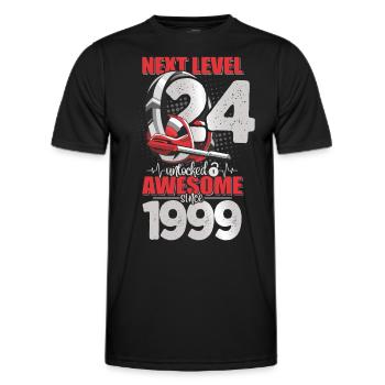 Level Unlocked 24 Years Old 1999 Headset Gaming - Men's Functional T-Shirt - black - Front - AI Model Male 178 dark (178cm)
