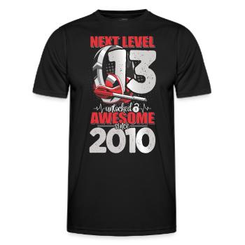 Level Unlocked 13 Years Old 2010 Headset Gaming - Men's Functional T-Shirt - black - Front - AI Model Male 178 dark (178cm)