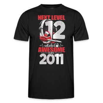 Level Unlocked 12 Years Old 2011 Headset Gaming - Men's Functional T-Shirt - black - Front - AI Model Male 178 dark (178cm)