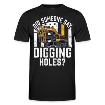 Lustige Bauarbeiter & Baustelle Baggerfahrer - Männer Funktions-T-Shirt - Schwarz - Vorne - AI Model Male 178 dark (178cm)