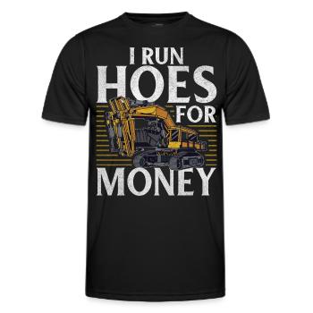 Lustige Bauarbeiter & Baustelle Baggerfahrer - Männer Funktions-T-Shirt - Schwarz - Vorne - AI Model Male 178 dark (178cm)