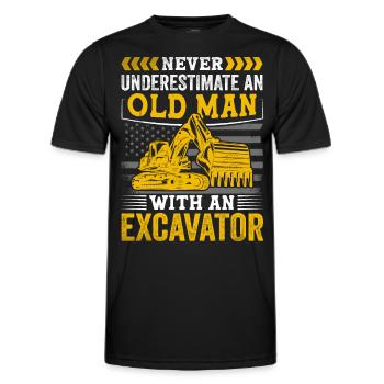 Lustige Bauarbeiter & Baustelle Baggerfahrer - Männer Funktions-T-Shirt - Schwarz - Vorne - AI Model Male 178 dark (178cm)