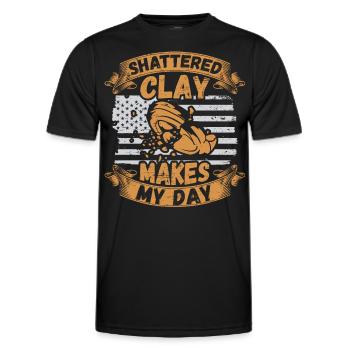 Clay Pigeon Shooting & Funny Sport Shooter Clay Pigeons - T-shirt sport Homme - noir - Devant - AI Model Male 178 dark (178cm)