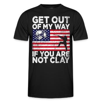 Clay Pigeon Shooting & Funny Sport Shooter Clay Pigeons - T-shirt sport Homme - noir - Devant - AI Model Male 178 dark (178cm)