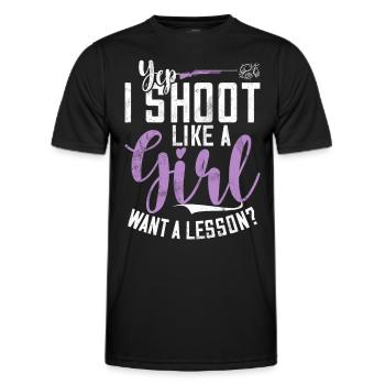 Clay Pigeon Shooting & Funny Sport Shooter Clay Pigeons - T-shirt sport Homme - noir - Devant - AI Model Male 178 dark (178cm)
