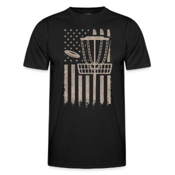 Lustiges Disc Golf & Ultimate Frisbee Spieler - Männer Funktions-T-Shirt - Schwarz - Vorne - AI Model Male 178 dark (178cm)