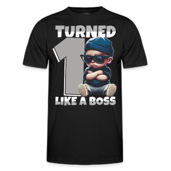 Baby 1. Geburtstag Junge Mädchen Like a Boss - Männer Funktions-T-Shirt - Schwarz - Vorne - AI Model Male 178 dark (178cm)
