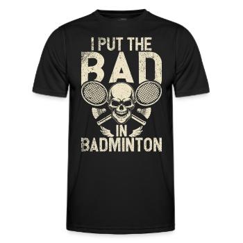 Badminton Drôle Dicton Conception de Badminton Hommes - T-shirt sport Homme - noir - Devant - AI Model Male 178 dark (178cm)