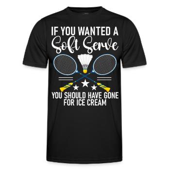Badminton Lustiger Spruch Herren Badminton Design - Männer Funktions-T-Shirt - Schwarz - Vorne - AI Model Male 178 dark (178cm)