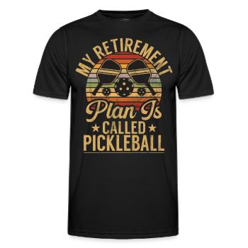 Pickleball Men's Sports Funny Pickleball Design - Men's Functional T-Shirt - black - Front - AI Model Male 178 dark (178cm)