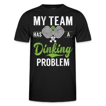 Pickleball Men's Sports Funny Pickleball Design - Men's Functional T-Shirt - black - Front - AI Model Male 178 dark (178cm)